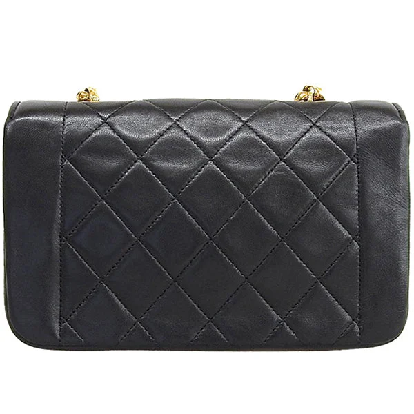 Chanel Limited Edition Handbag for CollectorsCHANEL Around 1990 Made Edge Design Flap Turn-Lock Chain Bag Black