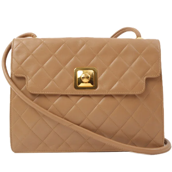 Chanel bags for women who love timeless fashionChanel Around 1990 Made Square Cc Mark Push Lock Shoulder Bag Amber