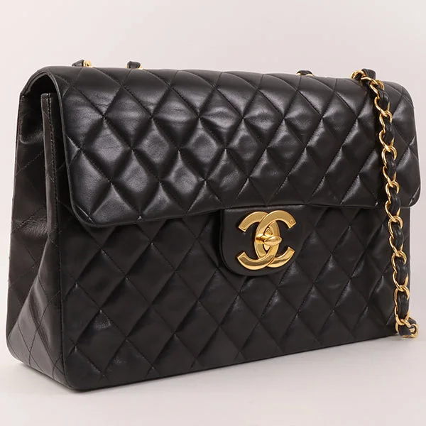 Chanel bags in luxury boutiques worldwideCHANEL Around 1992 Made Classic Flap Chain Bag Maxi Black