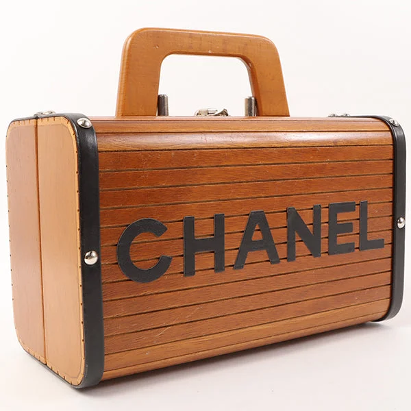 Chanel bags for women with a taste for high fashionCHANEL Around 1995 Made Wood Cc Mark Logo Vanity Brown