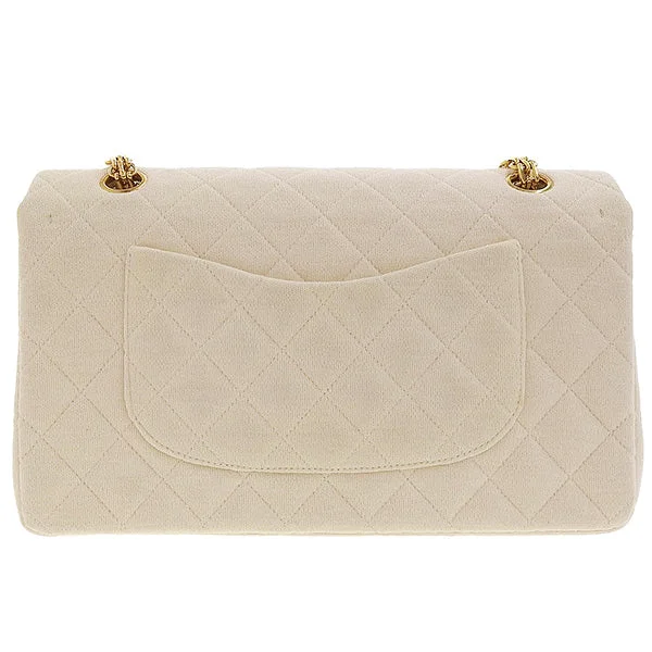 Chanel bags for a polished and professional appearanceCHANEL Around 1995 Made Wool Classic Flap Chain Bag 25Cm Ivory