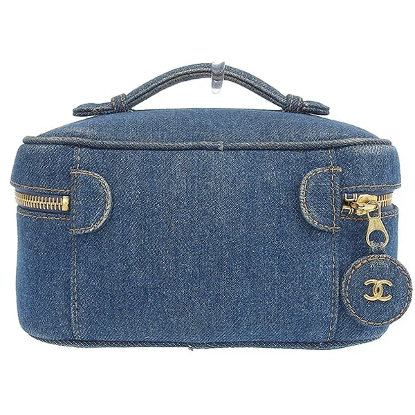 Chanel Vintage Inspired Handbag for Retro LoversCHANEL Around 1997 Made Denim Cc Mark Stitch Vanity Indigo