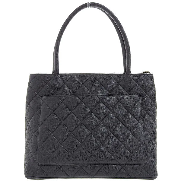 Chanel Lightweight Handbag for Daily ErrandsCHANEL Around 2000 Made Caviar Skin Cc Mark Stitch Revival Tote Bag Black