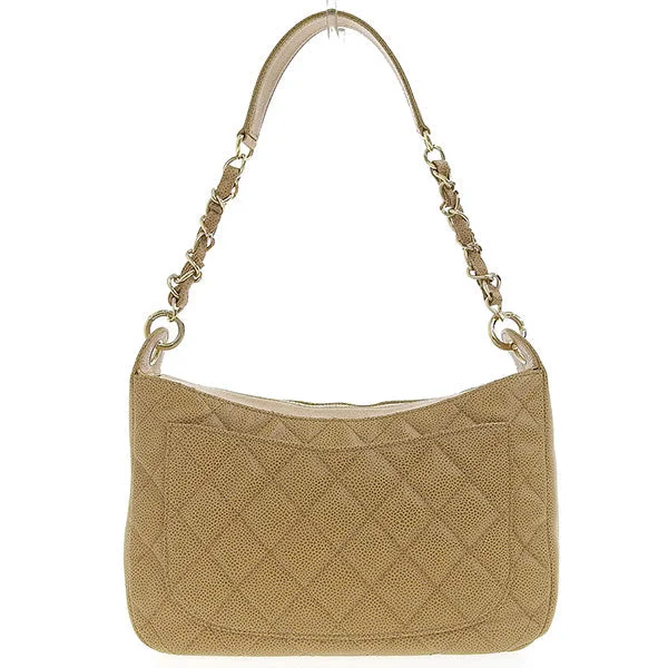 Chanel bags with iconic stitching detailsCHANEL Around 2003 Made Caviar Skin Cc Mark Stitch Shoulder Bag Beige