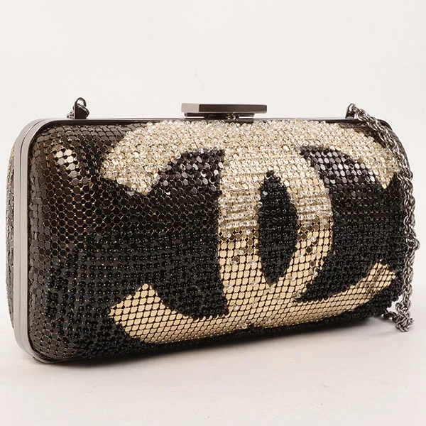 Chanel bags for women with minimalist styleCHANEL Around 2006 Made Beads Cc Metal Clasp Chain 2Way Bag Black