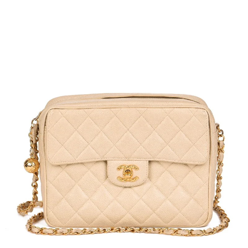 Chanel bags with modern touchesChanel Beige Quilted Caviar Leather Vintage Small Classic Camera Bag