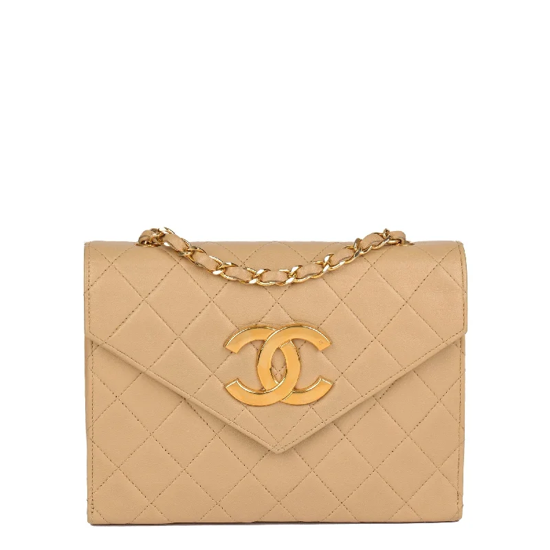 Chanel bags as wedding day accessoriesChanel Beige Quilted Lambskin Vintage Mini Classic Single Flap Bag