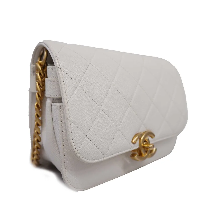 Chanel bags in luxury boutiques worldwideCHANEL   Matelasse Chain Shoulder Women's Leather Shoulder Bag White