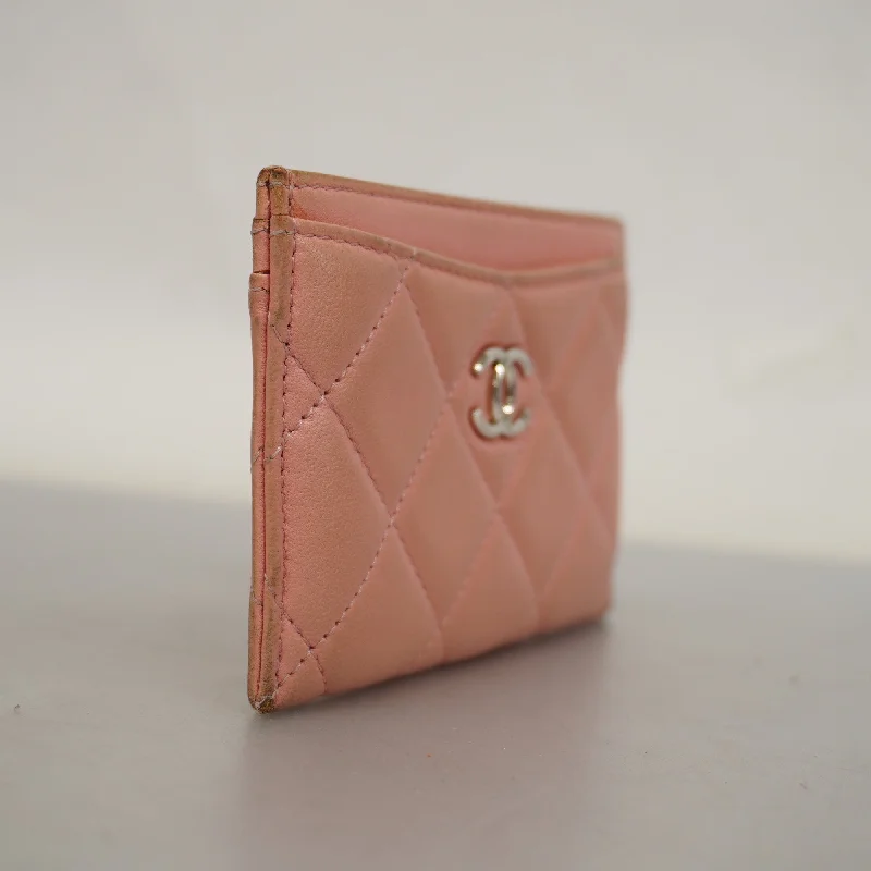 Chanel Small Crossbody Bag for TravelCHANEL   Matelasse Gold Hardware Leather Card Case Pink