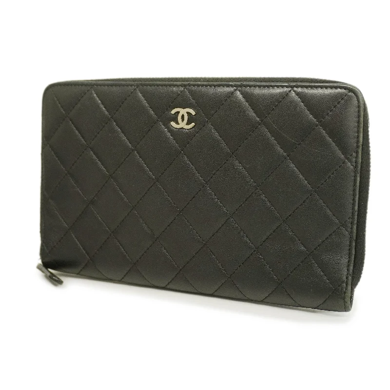 Chanel bags for women with minimalist styleCHANEL Matelasse Silver Metal Fittings Women's Lambskin Long Wallet