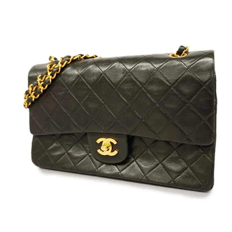 Chanel bags sale 2025CHANEL Matelasse W Flap W Chain Women's Leather Shoulder Bag Black