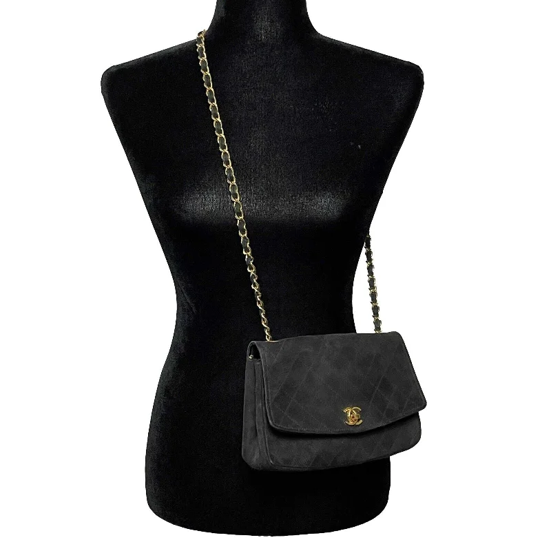 Chanel bags in luxury boutiques worldwideCHANEL - Vintage Suede Medium Flap Bag Chain CC Turnlock Crossbody