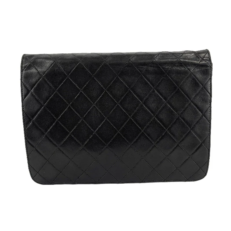 Chanel bags with intricate metal hardwareCHANEL - VTG CC Logo Old Medium Black Matelasse Quilted Shoulder Bag