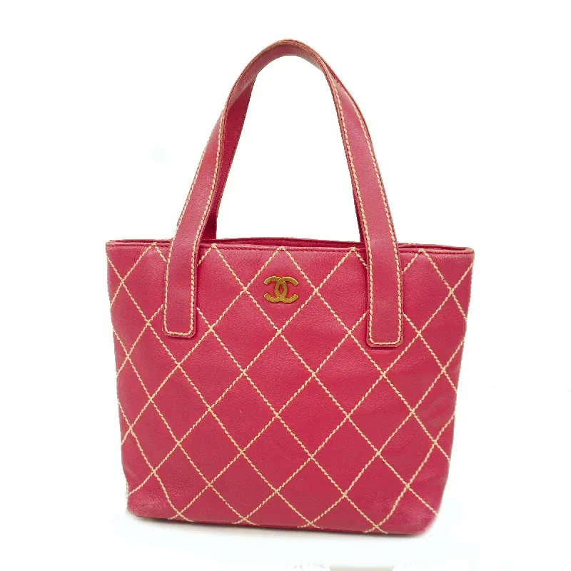 Chanel bags with iconic stitching detailsCHANEL   Wild Stitch Tote Bag Women's Leather Pink