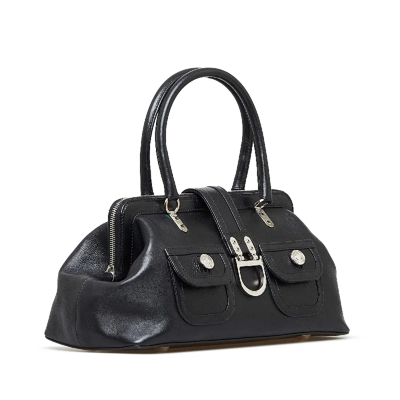 Stylish Christian Dior shoulder bags with a tassel - adorned zipperDior Leather Frame Handbag (x7MbkK)