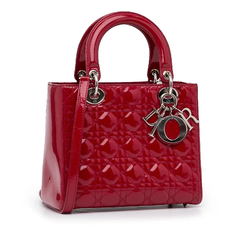 Contemporary Christian Dior handbags with a unique shapeDior Medium Patent Cannage Lady Dior (FO9dV4)