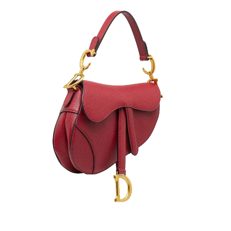 Luxury Christian Dior crossbody bags with a chain - link strapDIOR Mini Leather Saddle Bag