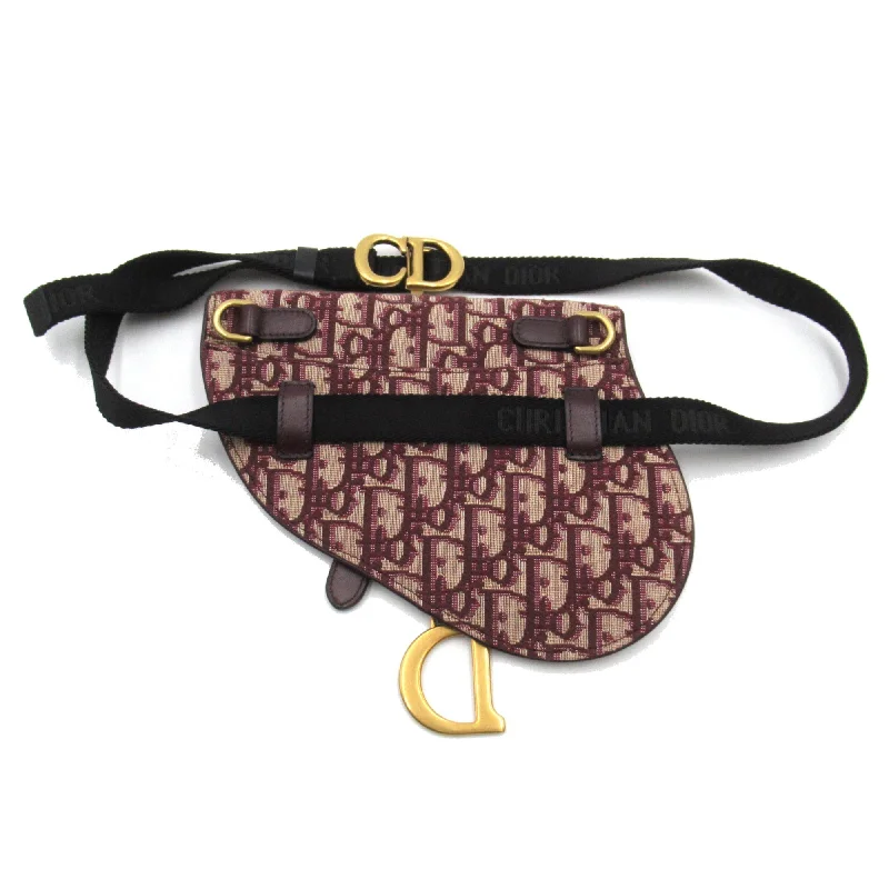 High - fashion Christian Dior bags with a geometric patternDior Mini saddle bag Bordeaux system canvas