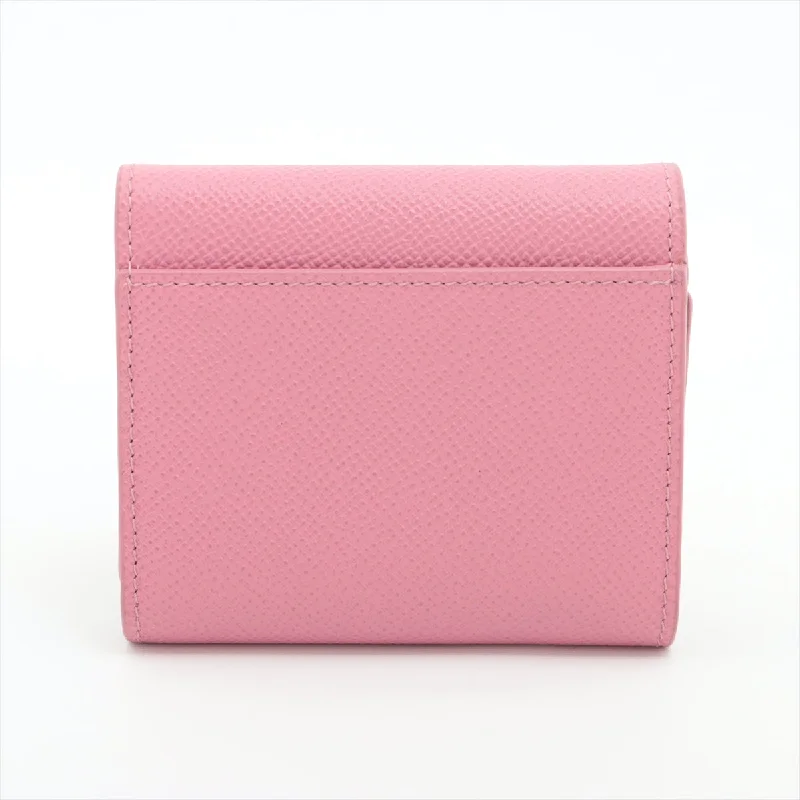 Christian Dior handbags with a snap - button closure and a decorative buckleDior Montaigne Leather Wallet Pink