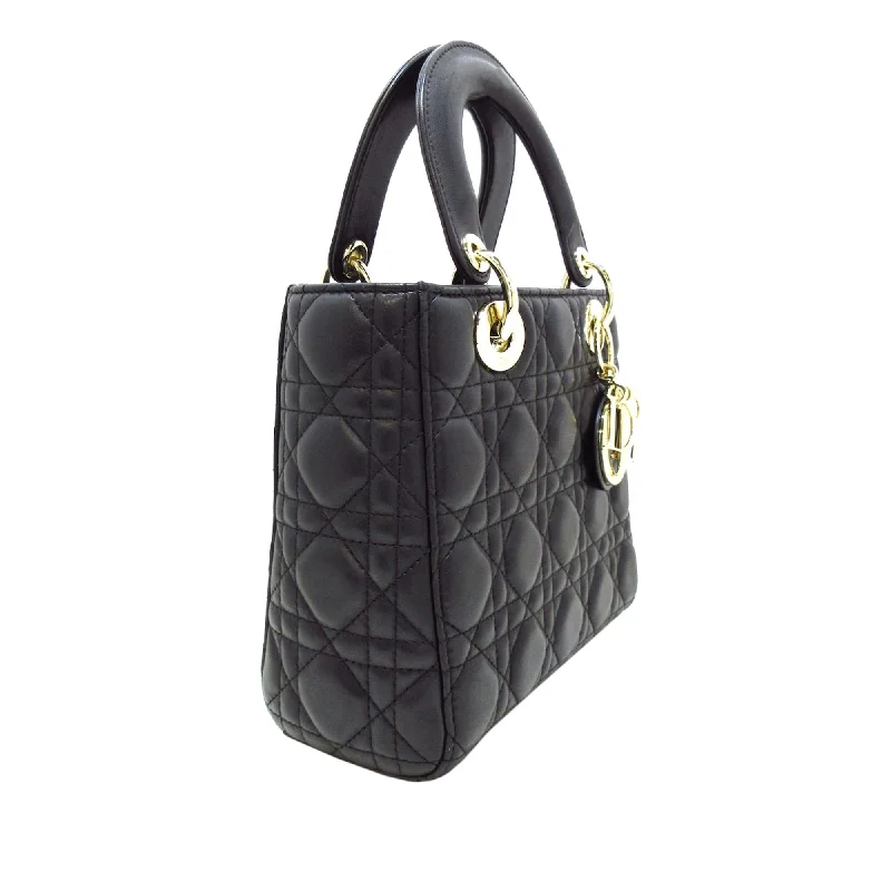 Christian Dior handbags with a detachable mirror for on - the - go touch - upsDior Small Cannage Lambskin Lady Dior (pi3chu)