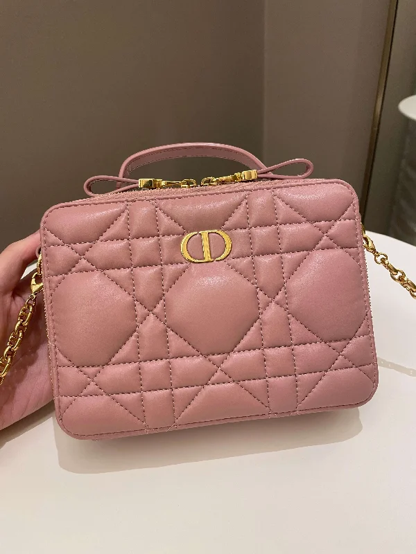 Fashion - forward Christian Dior tote bags for the modern womanDior Caro Box Bag Pink Calfskin