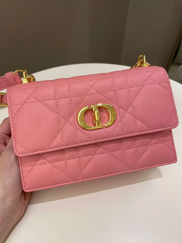 Luxury Christian Dior crossbody bags with a chain - link strapDior Miss Caro Mini Pink Lambskin